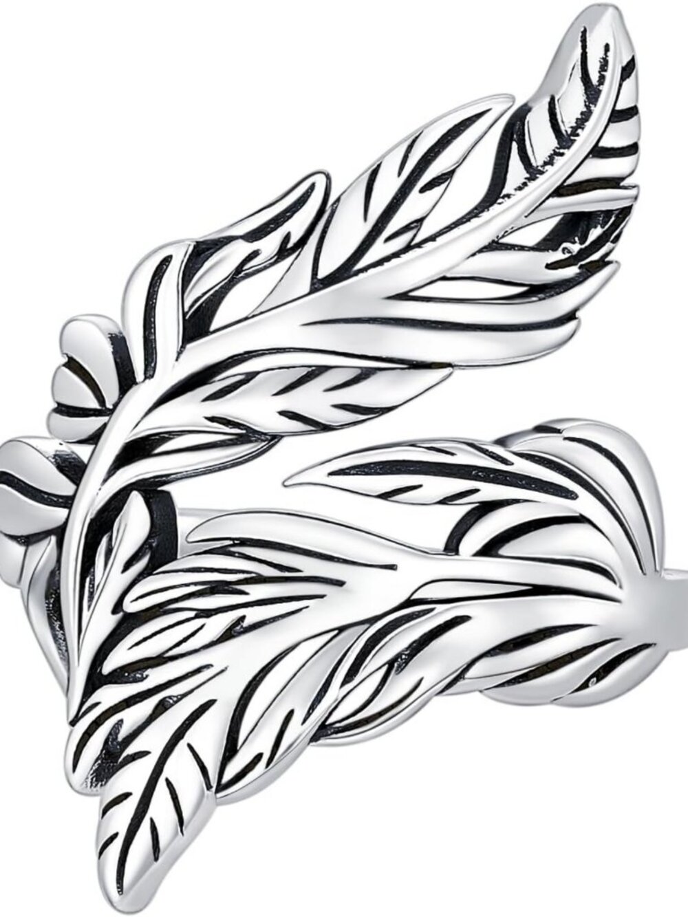 Vintage Turquoise Feather Ring - 925 Sterling Silver Adjustable Western Jewelry